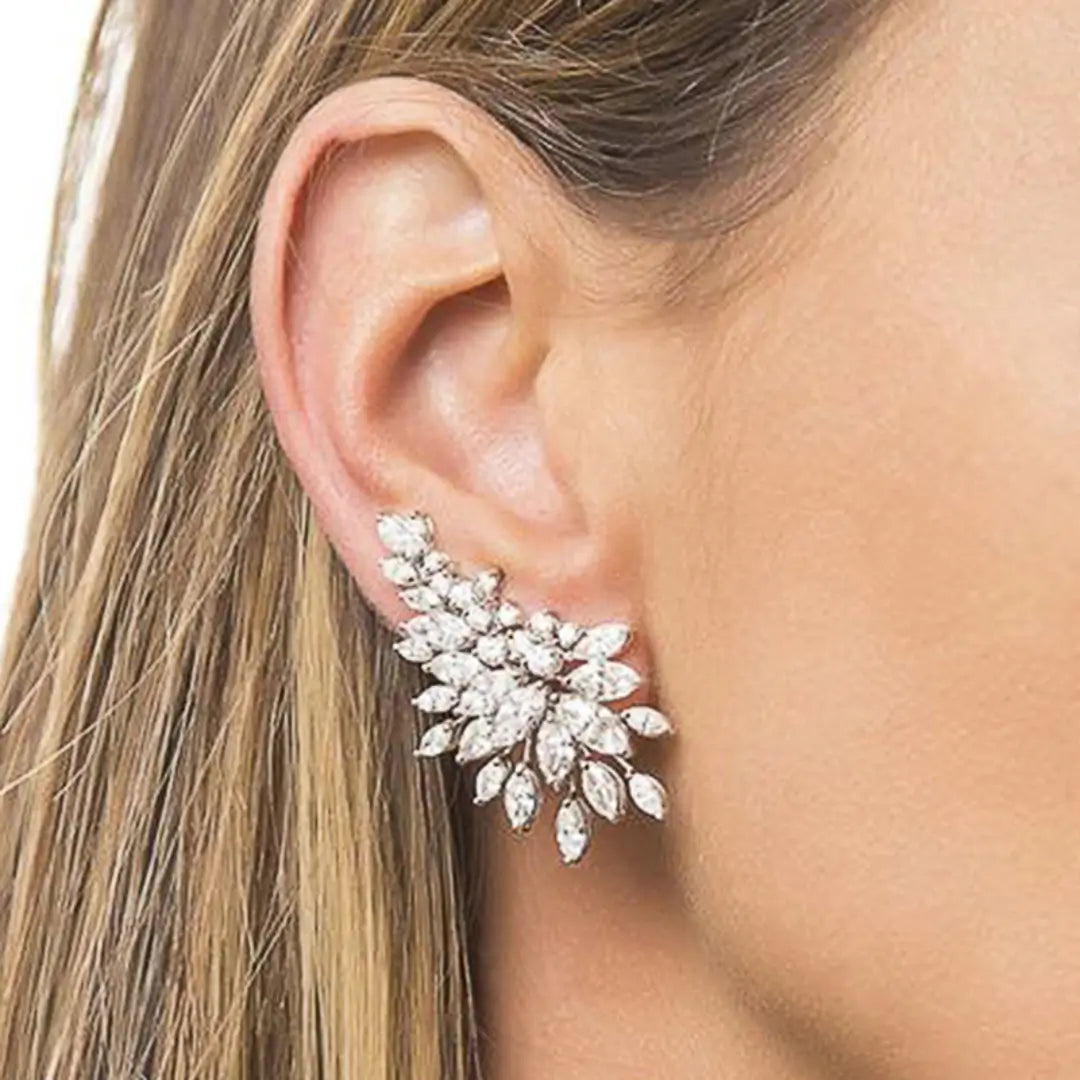 Brinco Ear Cuff Cristais Prata - NATA