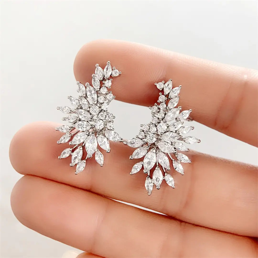 Brinco Ear Cuff Cristais Prata - NATA