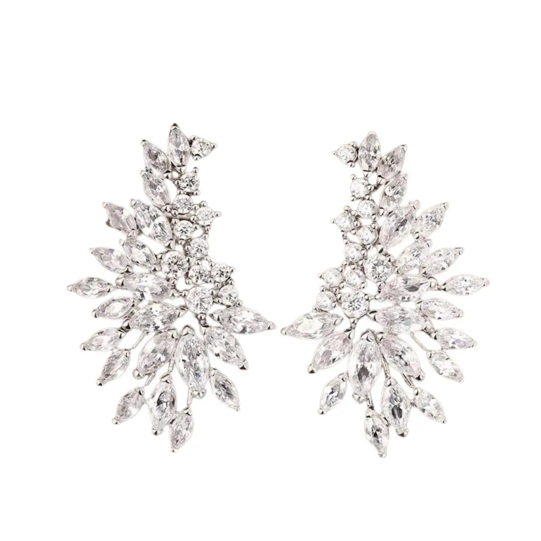 Brinco Ear Cuff Cristais Prata - NATA
