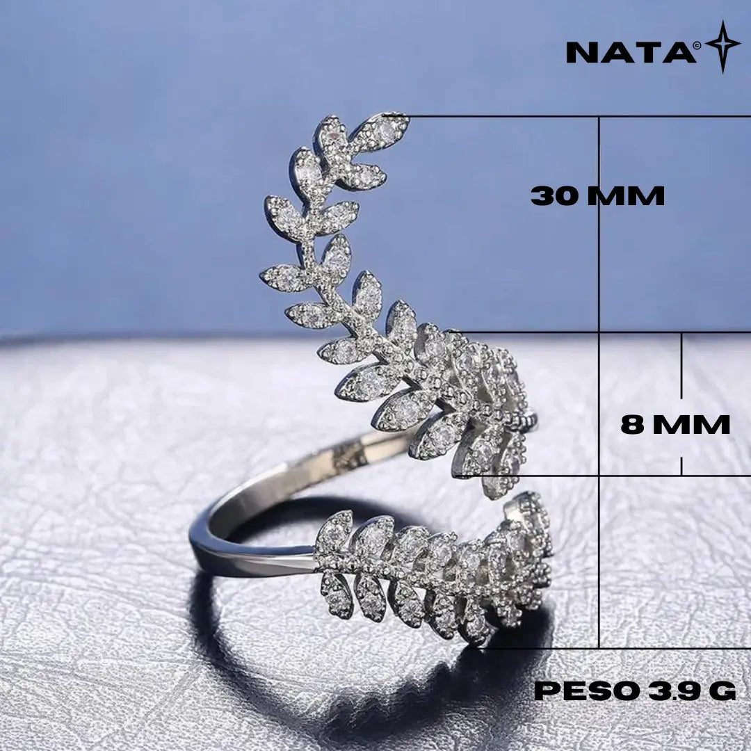 Anel Folhas de Zicrônia Regulável - NATA