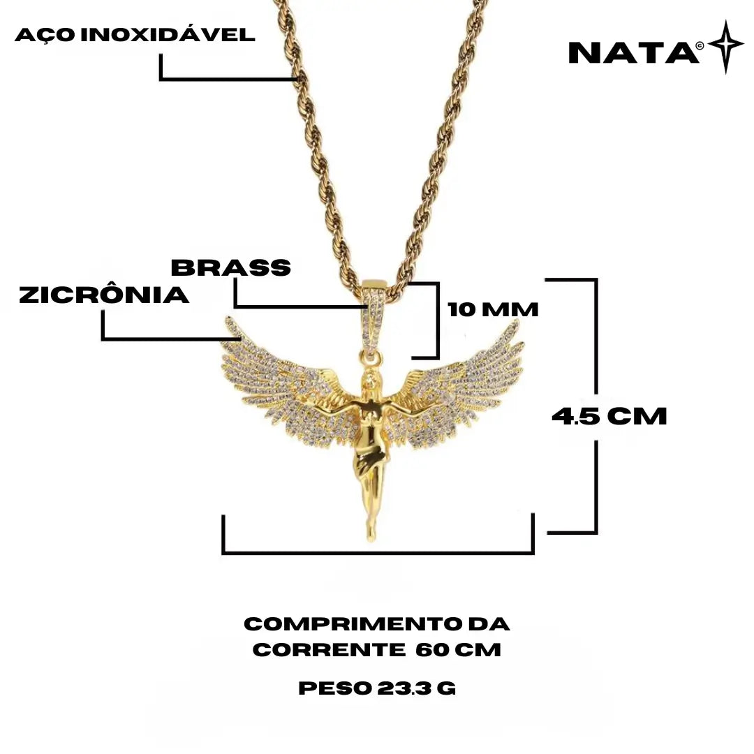 Pingente Asas de Anjo + Corrente - NATA