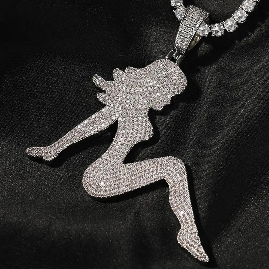 Pingente Sexy Lady Cravejado + Corrente - NATA