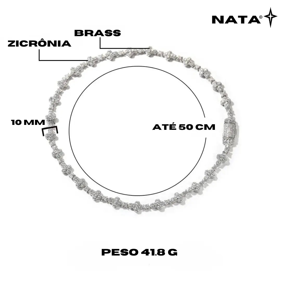 Conjunto Corrente Riviera Cruz Prong + Pulseira - NATA
