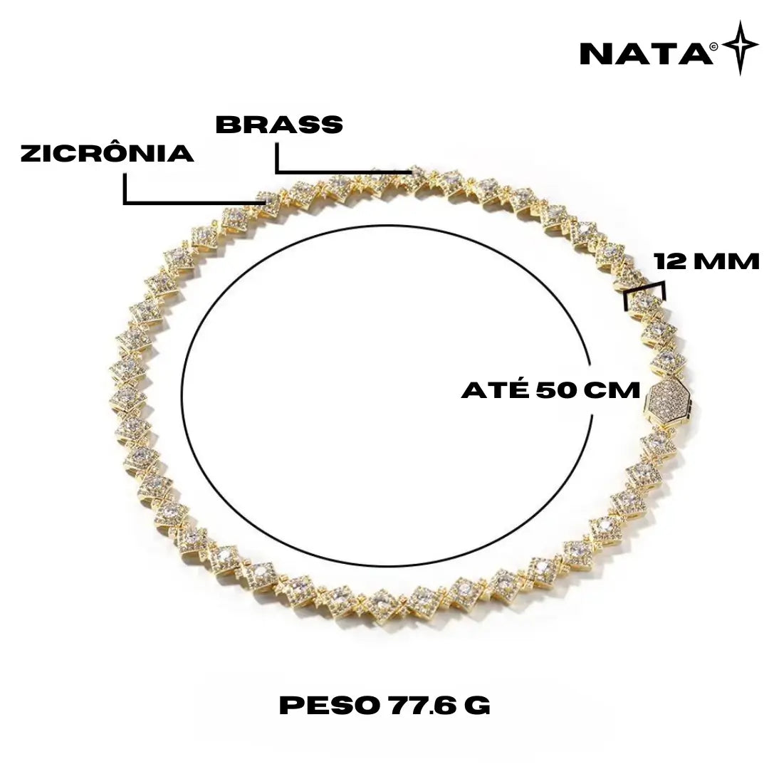 Corrente Riviera Losango Cravejado - NATA