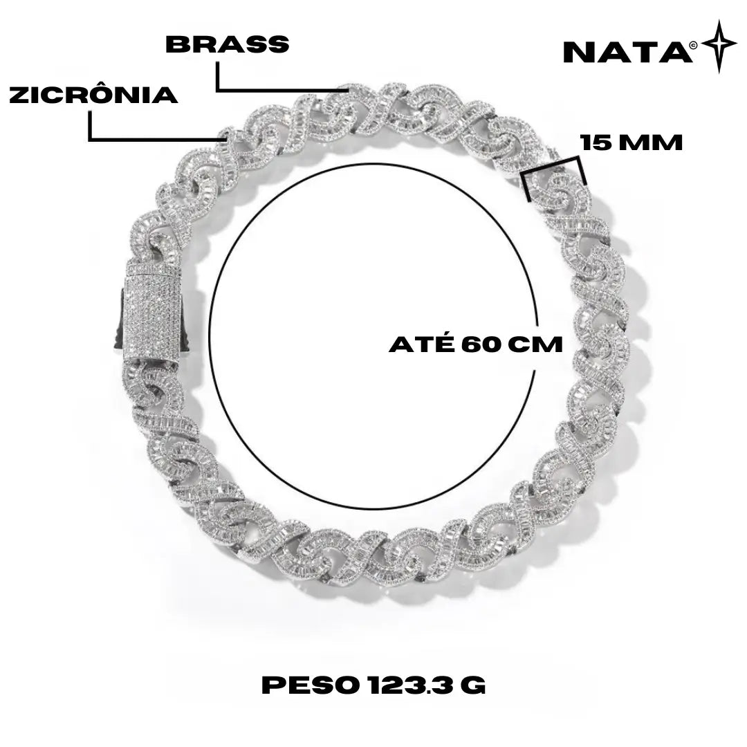 Corrente Riviera Infinito Cravejado - NATA