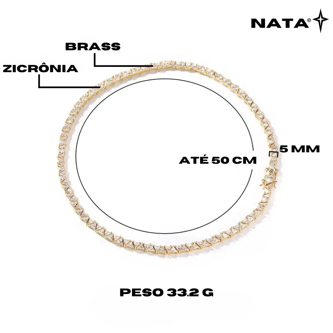 Corrente Riviera Triangular Cravejada - NATA