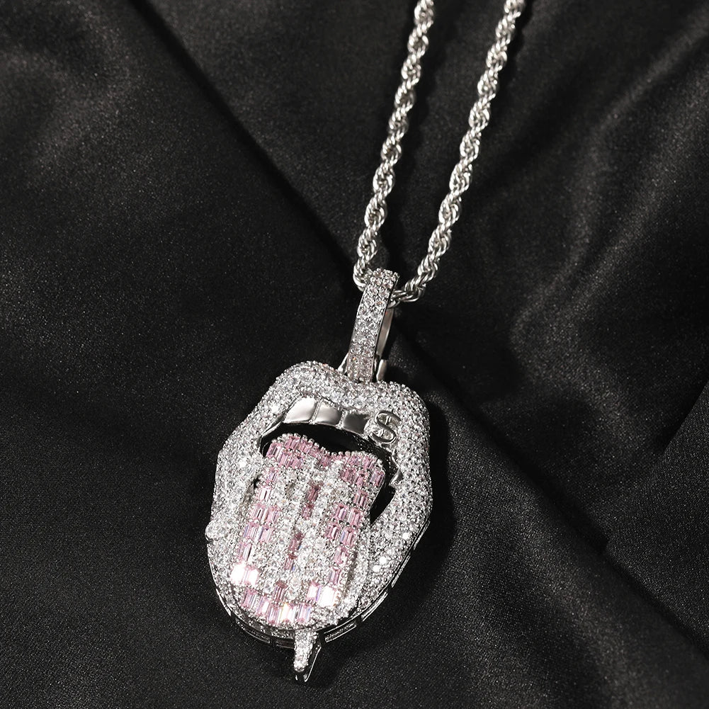 Pingente Boca Cravejada + Corrente - NATA