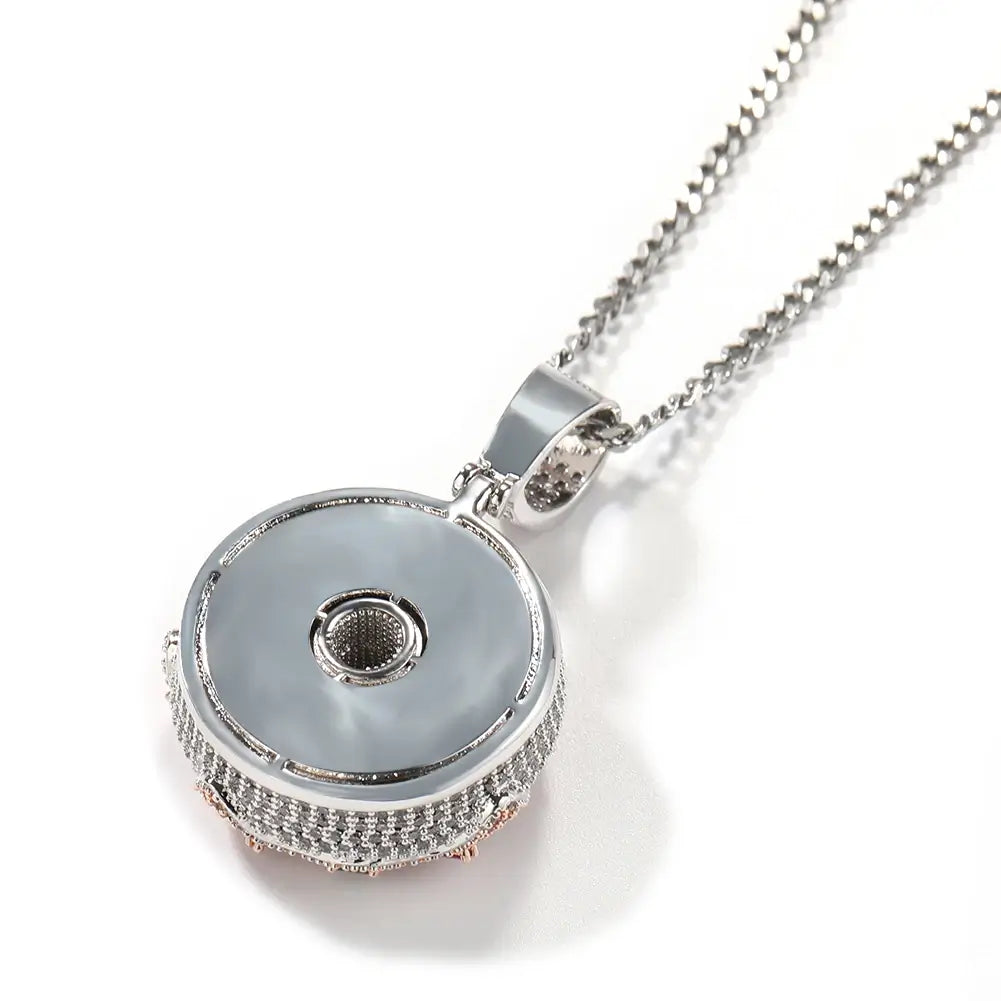 Pingente Donuts Cravejado + Corrente - NATA