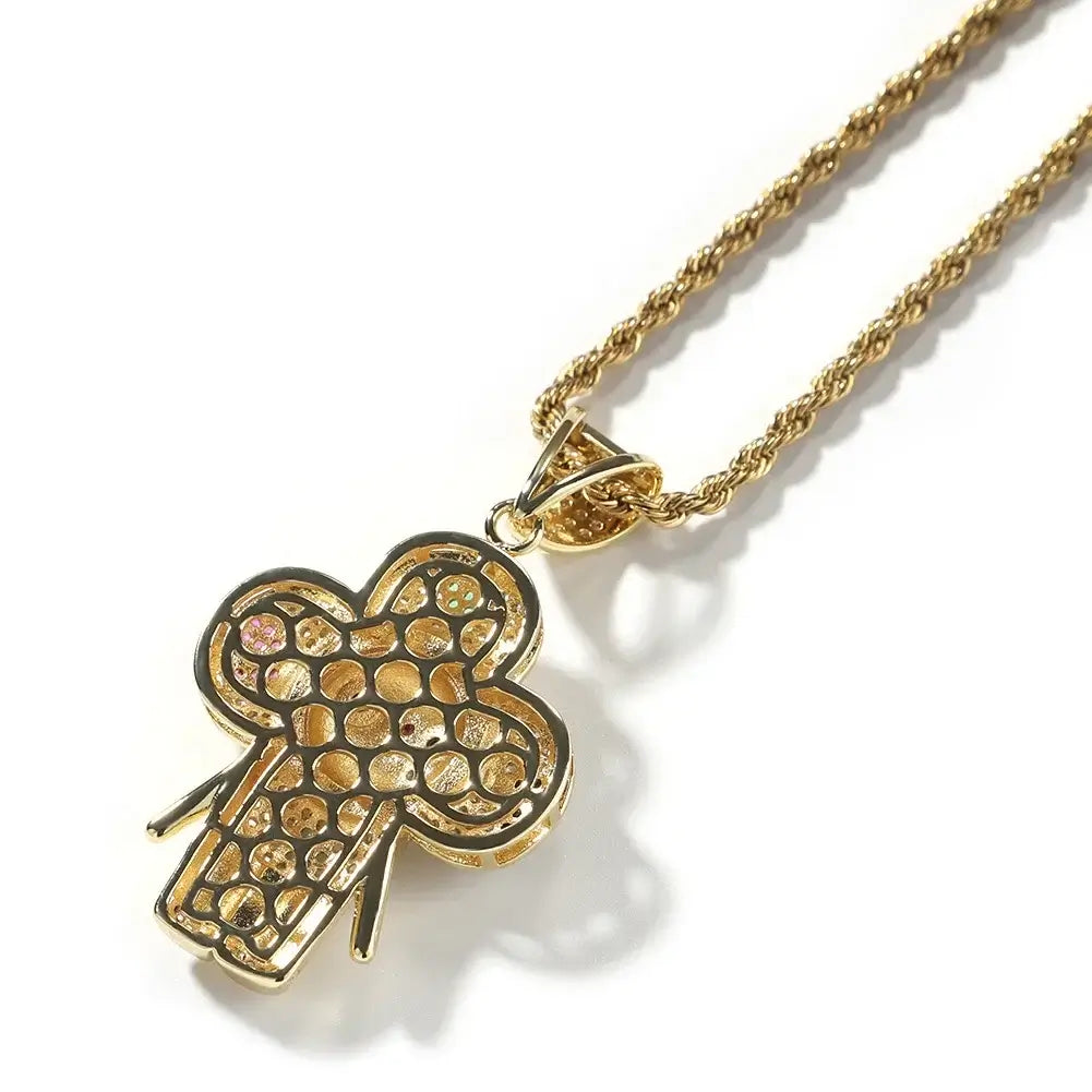 Pingente Flor Smile Cravejada + Corrente - NATA