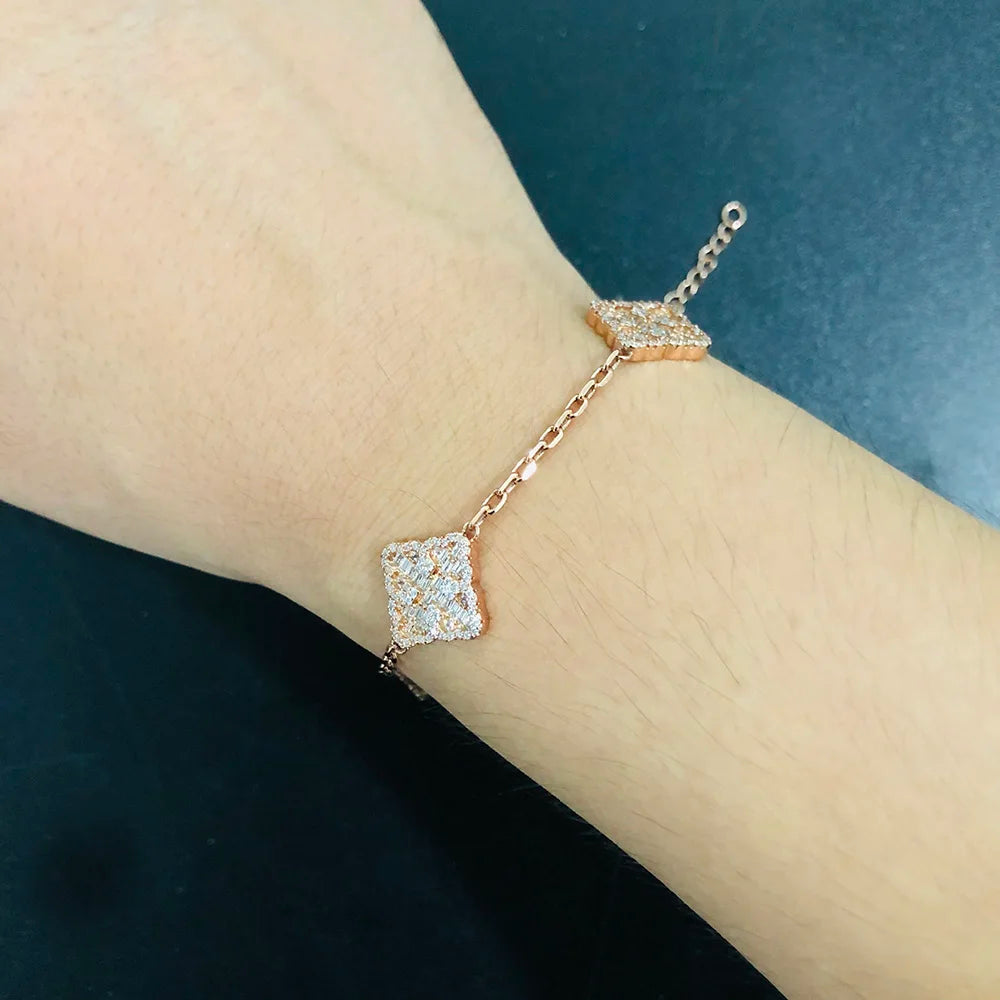 Pulseira Trevo de 4 Folhas Cravejado - NATA