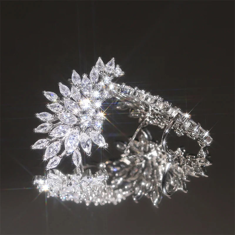 Brinco Ear Cuff Cristais Prata - NATA