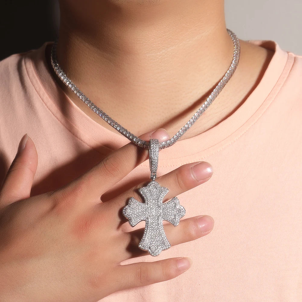 Pingente Cruz Fleuri Cravejada + Corrente - NATA