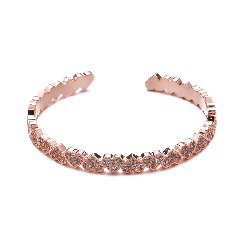 Pulseira Coração Cravejado - Ajustável